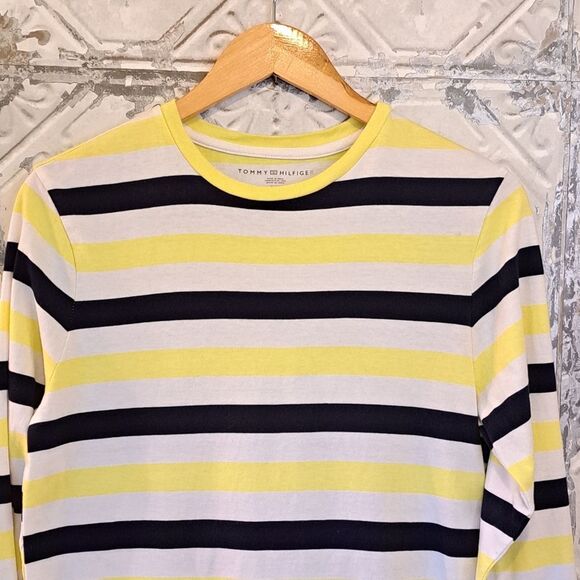TOMMY HILFIGER COASTAL GRANDMA STRIPPED CREW NECKLINE LONG SLEEVE TOP SZ S/P - Picture 4 of 16
